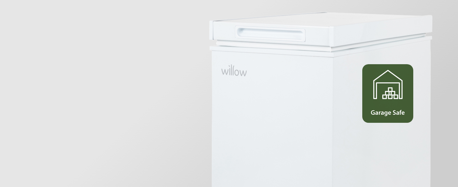 Willow WCF60W Freestanding 51L Chest Freezer. Suitable for Outbuildings and Garages