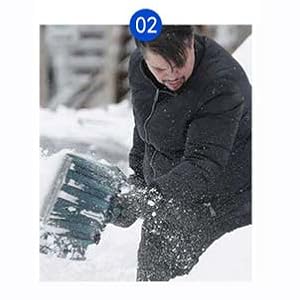 Low efficiency of manual snow shovelling