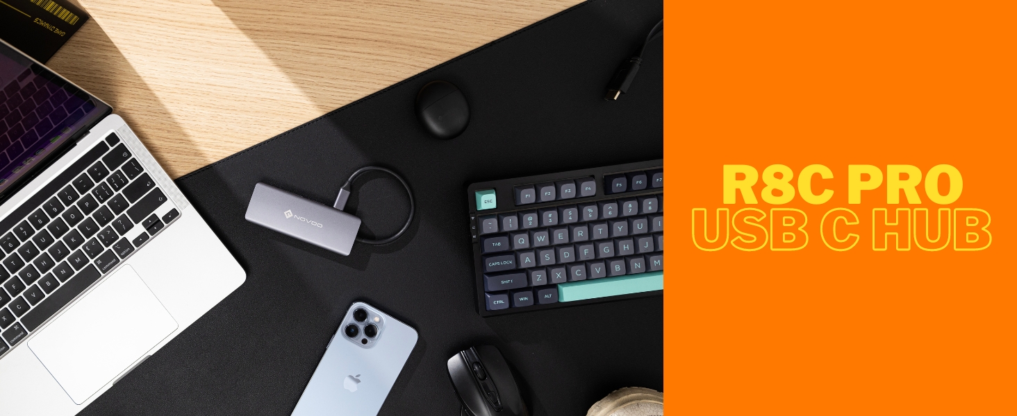 usb c hub, usb c dock, 8 in 1, docking station, 4k@60Hz HDMI, USB 3.0, muiltiport adapter