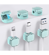 AhaStyle Magnetic Cable Organizer [1s Lock] 6 Pack Cord Cable Holders Clips Strong Adhesive Cable