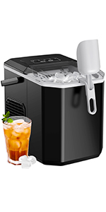 ice cube maker machine makers countertop portable silonn black silver 2 sizes bullet ice for home