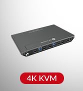 AV Access KVM Switch Dock 3 Computers 2 Monitors, 4K HDMI KVM Switch Dual Monitor, Type-C 65W Cha...