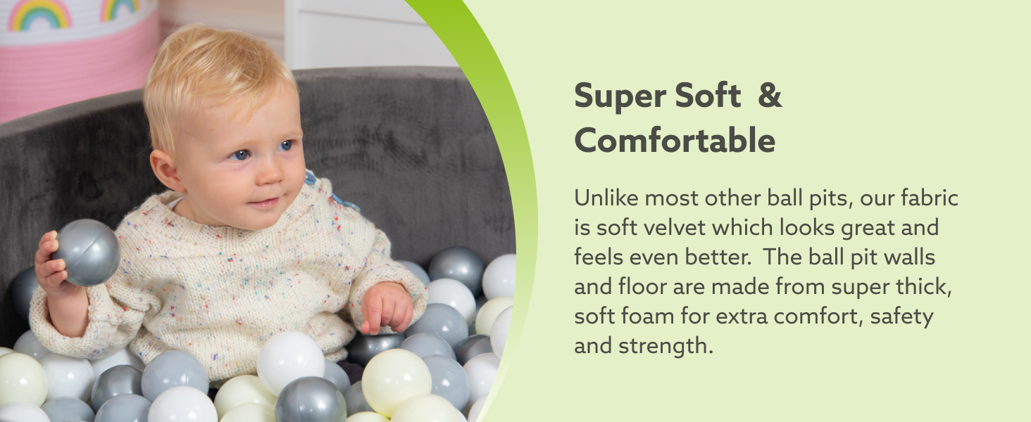Tippi Baby Ball Pit With Balls Included Luxury Soft Velvet Ball Pool Play Balls
