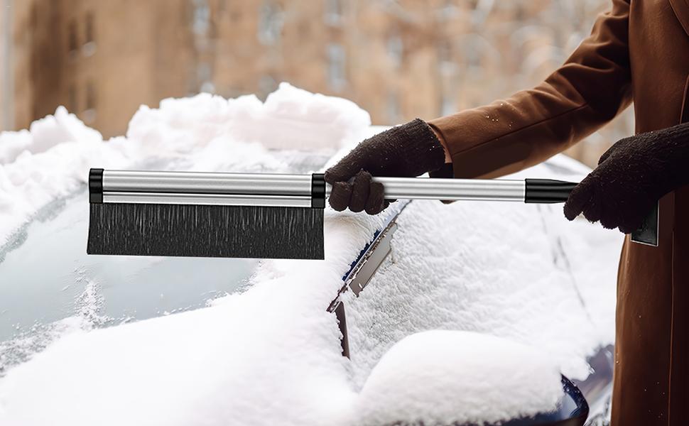 Extendable snow brush and ice scraper, car snow brush and ice scraper