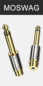 MOSWAG RCA to 1/4 Adapter, 6.35mm (1/4 inch) Male Mono TS to RCA Female Interconnect Audio Adapte...