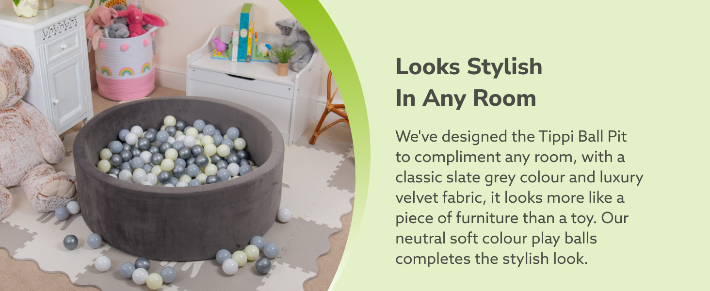 Tippi Baby Ball Pit With Balls Included Luxury Soft Velvet Ball Pool Play Balls