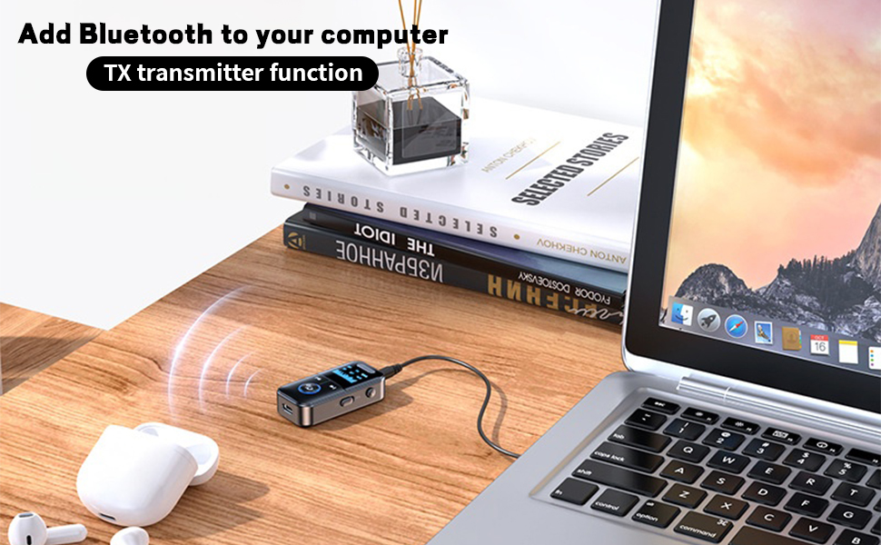 Bluetooth 5.4 Transmitter Receiver 2-in-1 3.5mm Jack Bluetooth Receiver Audio Adapter