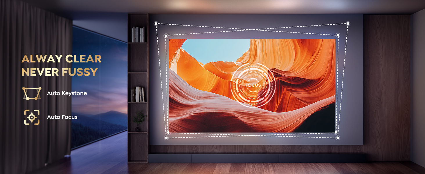 PUTRMIS K12 Projector AI Auto Keystone & Keystone