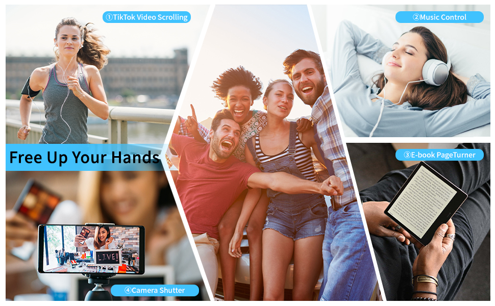 Tiktok Scrolling Ring, Page Turner Remote Bluetooth Fingertip Wireless Bluetooth Remote Control