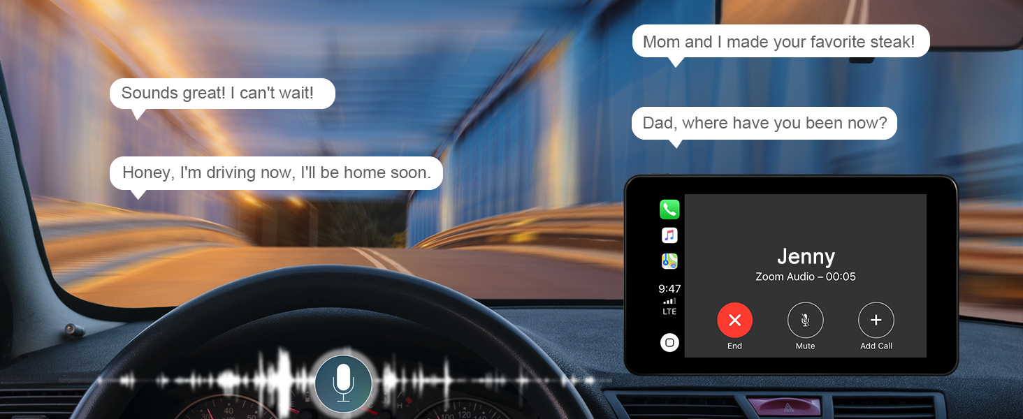 carplay screen with live maps navigator