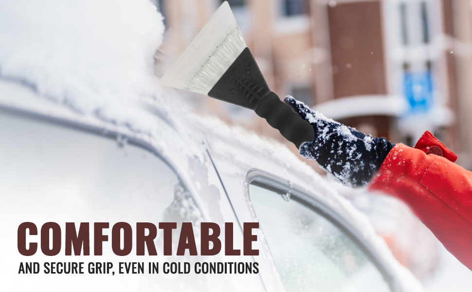 Ice Scraper with Soft Grip for Cars Winter Care