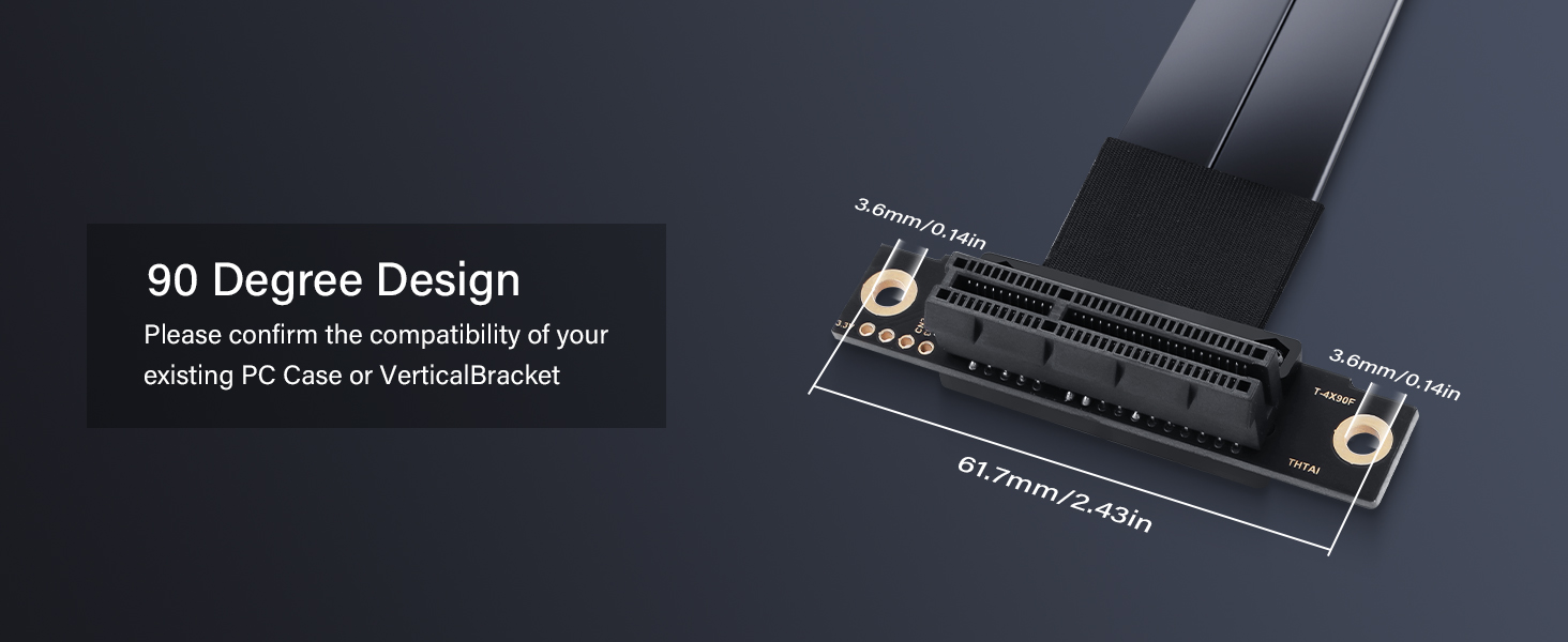 PCI-E 4X Male to Female Riser Cable