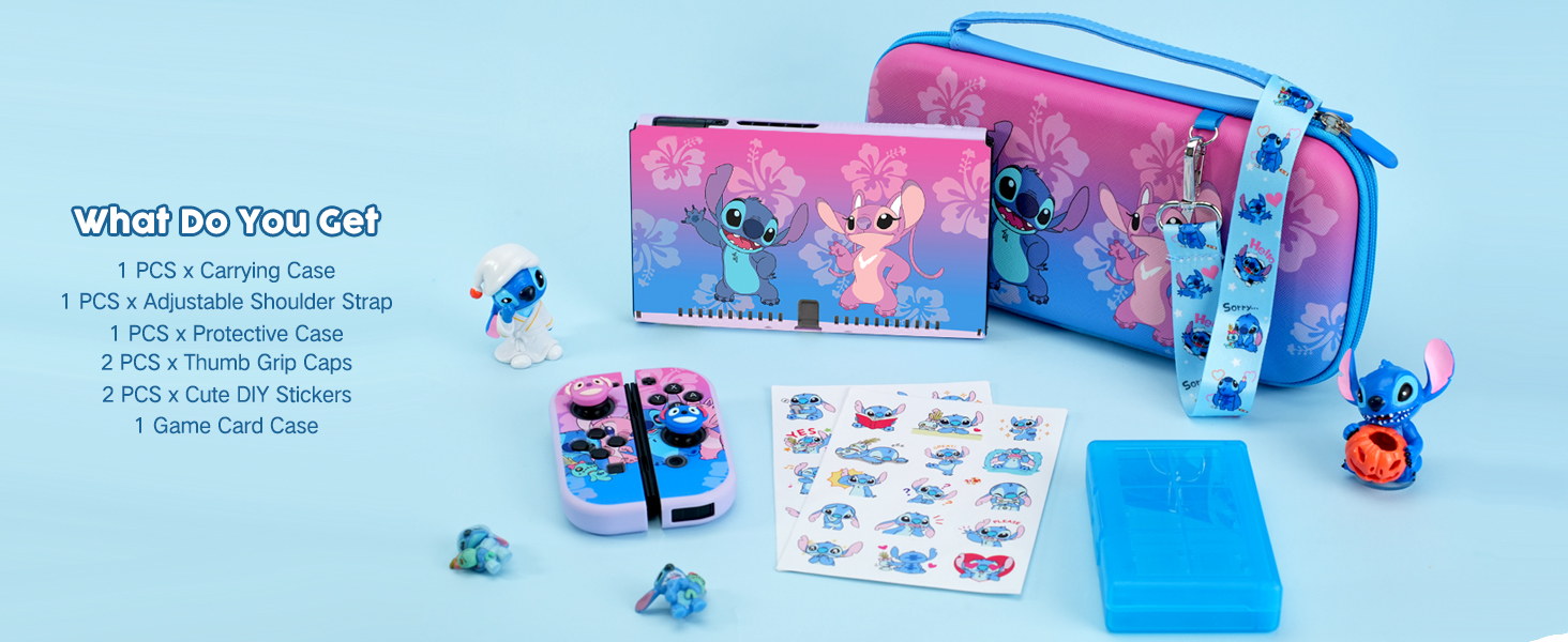 Switch OLED Cases Bundle, carrying case, protective case,game card case, thumb grips