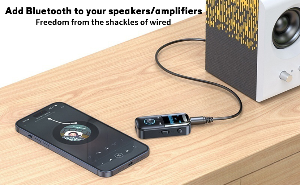 Bluetooth 5.4 Transmitter Receiver 2-in-1 3.5mm Jack Bluetooth Receiver Audio Adapter
