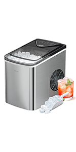 ice cube maker machine makers countertop portable silonn black silver 2 sizes bullet ice for home 2l