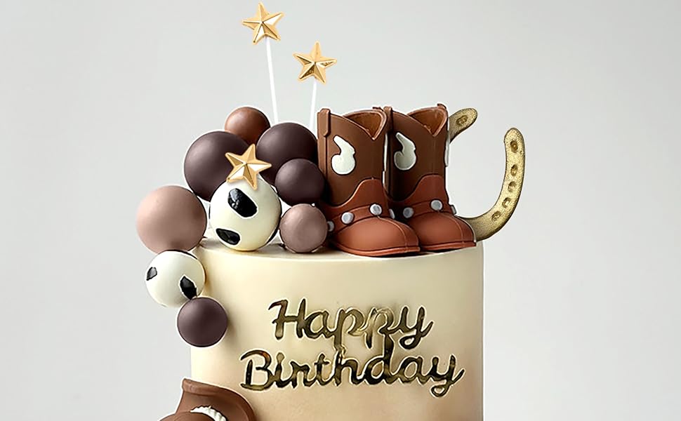 Cowboy Rodeo Cake Topper Cowboy Western Cake Decorations Cowboy Hat Birthday Cake Topper