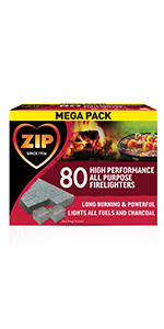 Zip All Purpose High Performance Firelighters, Block of 80