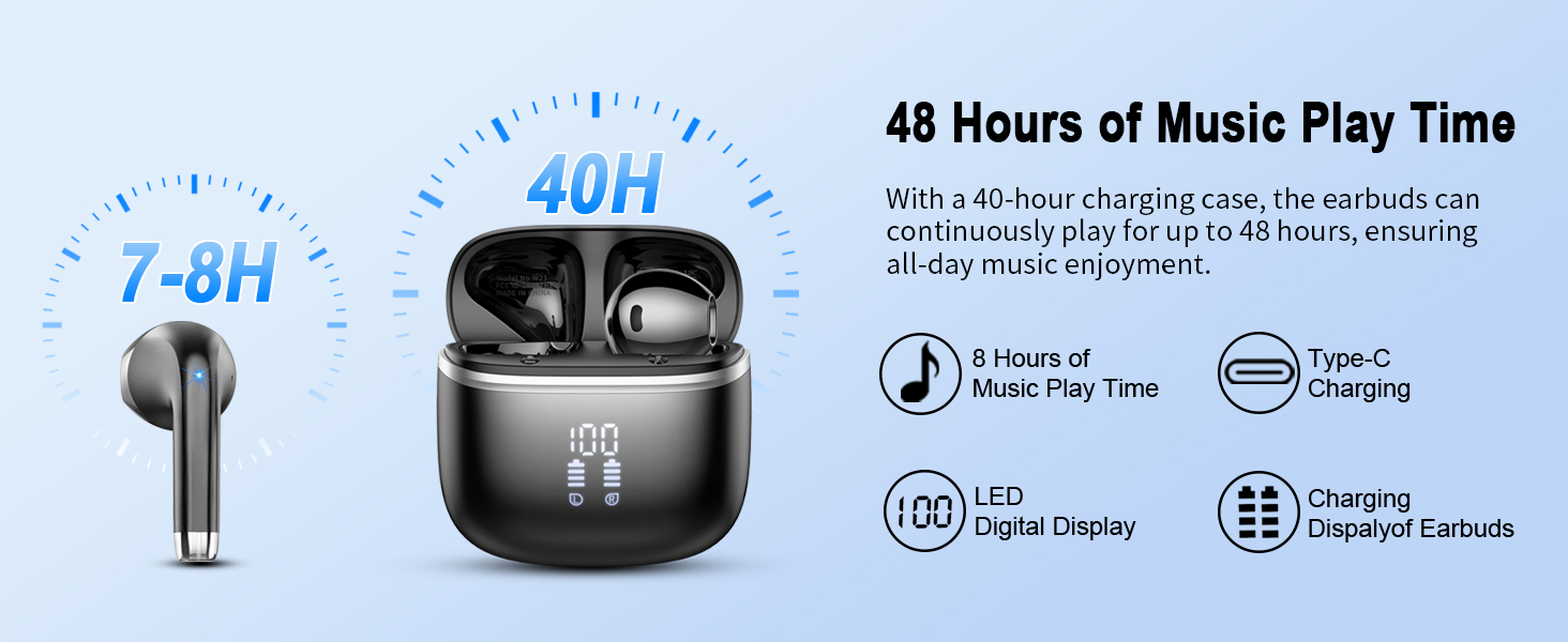 wireless earbuds with long battery life