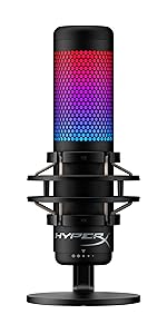 HyperX QuadCast S RGB USB Condenser Microphone for PC, PS4 and Mac, Vibration and Shock Proof...