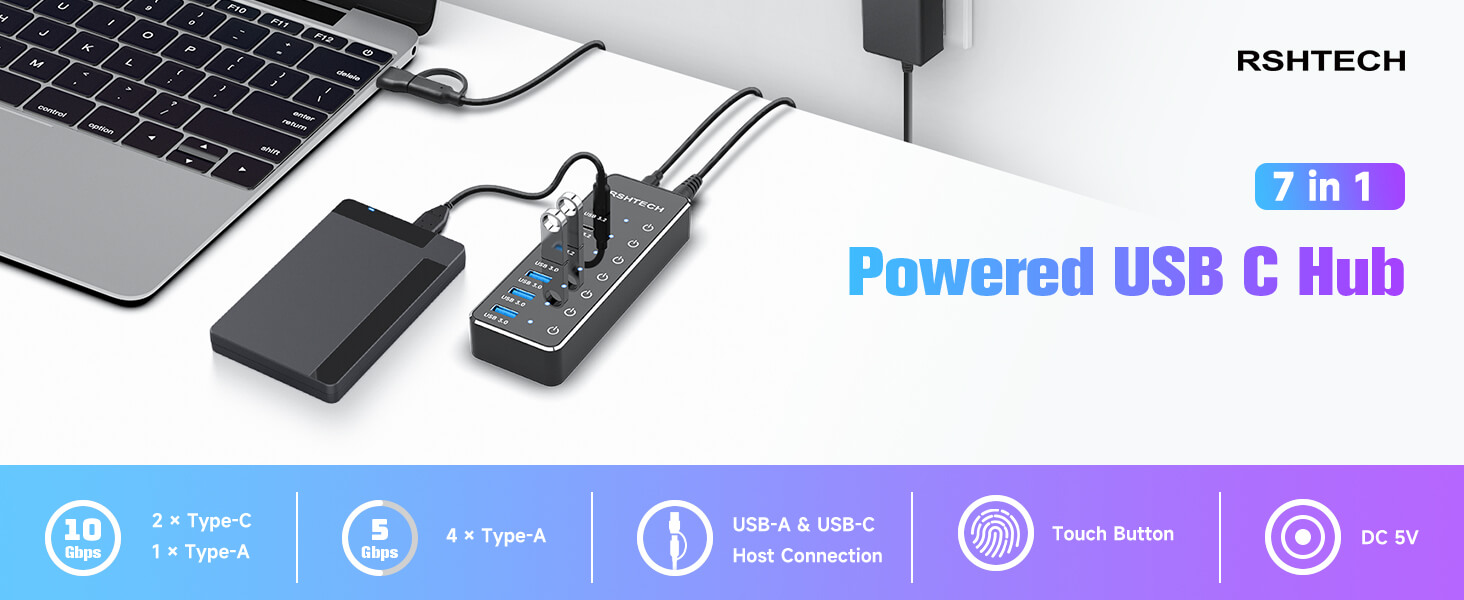 RSHTECH USB C HUB 10GBPS