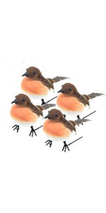 Robin Bird Christmas Tree Decoration Craft VERY CUTE Artificial Feather
