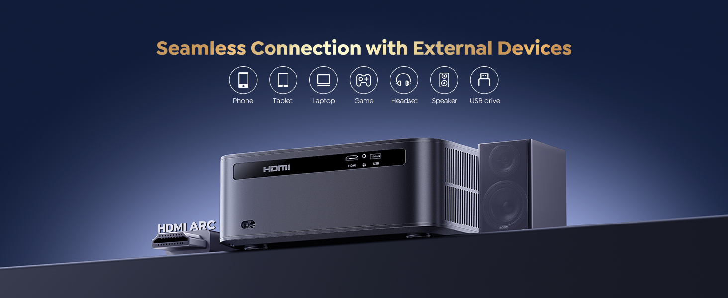 PUTRMIS K12 Projector Seamless Connection With Extension Devices