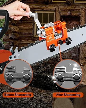 Chainsaw Sharpener, Portable Chainsaw Sharpening Tool with 10PCS Sharpening Burrs, Chainsaw Sharp...