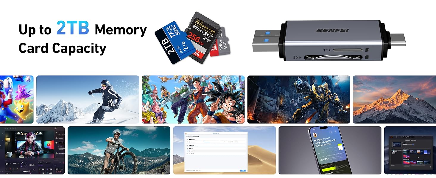 BENFEI SD Card Reader, USB C to SD Micro SD Card Memory Card Adapter