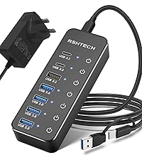 RSHTECH 10 Ports Powered USB 3.2/USB C Hub (RSH-ST10C)