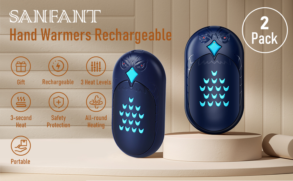 Sanfant Hand Warmers Rechargeable 2 Pack