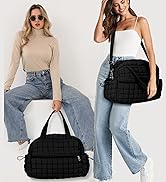 Gsenhui Weekend Travel Bags for Women Quilted Puffer Duffle Bag Gym Bag Womens Overnight Bags wit...