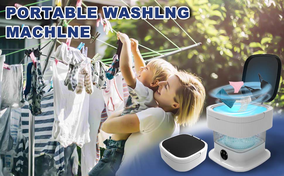 Portable Washing Machine, 11L Foldable Lavadora Portatil with Deep Cleaning of Underwear