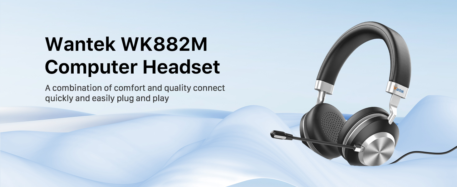 USB Headset with Microphone for PC Laptop