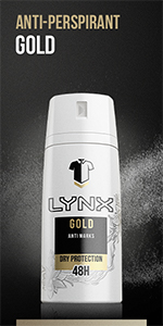 Lynx Gold Anti White Marks Anti-perspirant Deodorant Spray 150 ml delivers 48-hour sweat protection