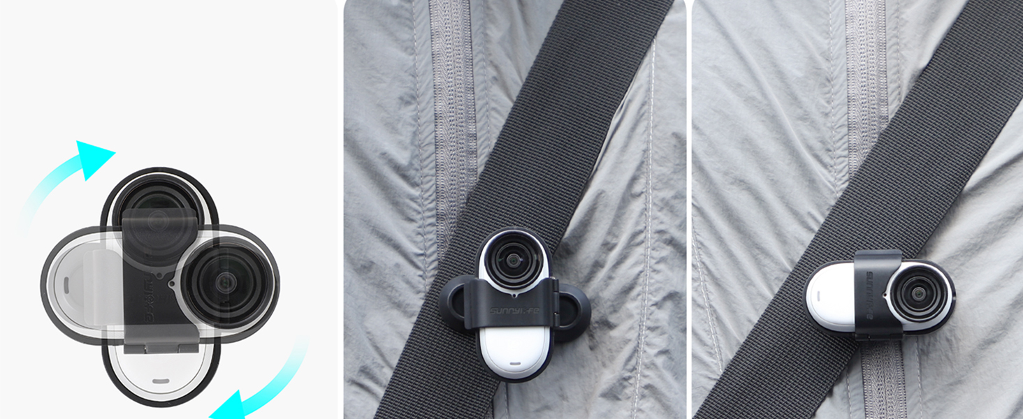 360° rotation backpack clip