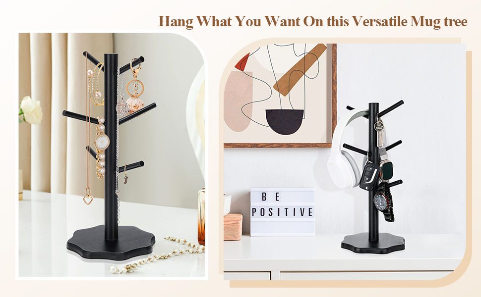 coffee mug holder stand wooden