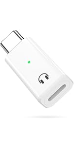 MoKo Lightning to USB C Audio Adapter Support Line Control, USB C Male to Female Lightning Headph...