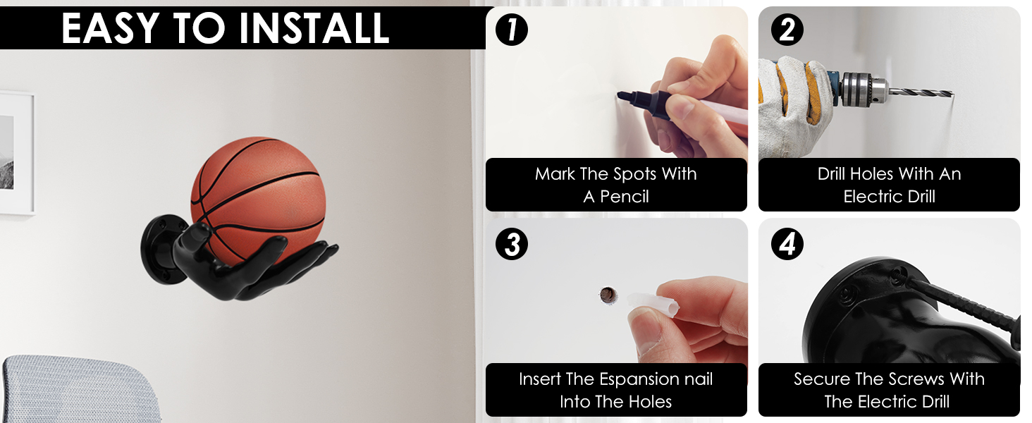 hand ball holders for wall