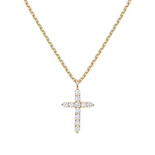 PAVOI 14K Gold Plated Cross Necklace for Women | Cross Pendant | Gold Necklaces for Wome