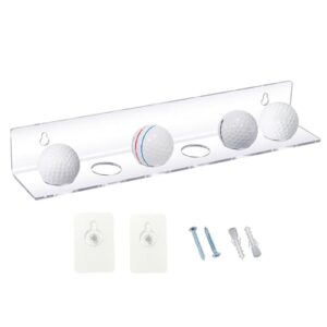 Tuxxjzm Golf Ball Wall Mounted Floating Shelf | Golf Ball Display Rack | Golf Ball Wall Mount Display Shelf | Clear Acrylic Golf Ball Stand For 6 Golf Balls Display