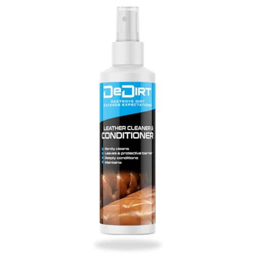 DeDirt Leather Cleaner And Conditioner Spray for Leather Sofa Furniture Cleans Protects Conditions Maintains Freshens Leather Products