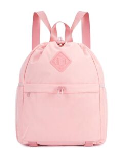 WANDF Drawstring Backpack Sports Gym Bag with Yoga Mat Strap