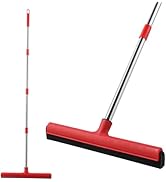 Mitclear 17In Floor Squeegee Mop with Extension Poles(58IN), Wet Room Rubber Floor Wiper Heavy Du...