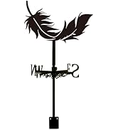 SUPERDANT Modern Flag Weather Vane for Roof Mount Metal Weathervane Wind Vanes for Outside Roof D...