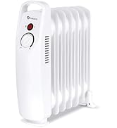 PureMate Oil Filled Radiator, 700W - Portable 7 Fin Electric Heater with Adjustable Thermostat an...