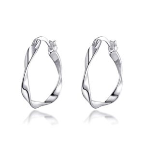 Philip Jones Sterling Silver Twist Hoop Earrings