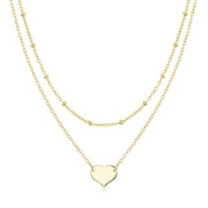 Philip Jones Gold Plated Double Layered Heart Necklace