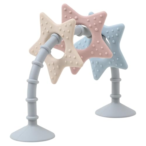 Shnuggle Stick 'n' Play Sensory Star Toy and Teether | Suction Cup Hoop with 3 Teether Stars | for Baths