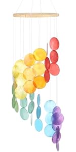 M METERXITY Shell Wind Chime for Outside, Seashell Wind Chime Sea Glass Shell Wind Chime for Outs...