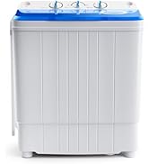 TANGZON Twin Tub Washing Machine, 10.5/8.5/4.5KG Portable Washer and Spin Dryer Combo with Timer ...